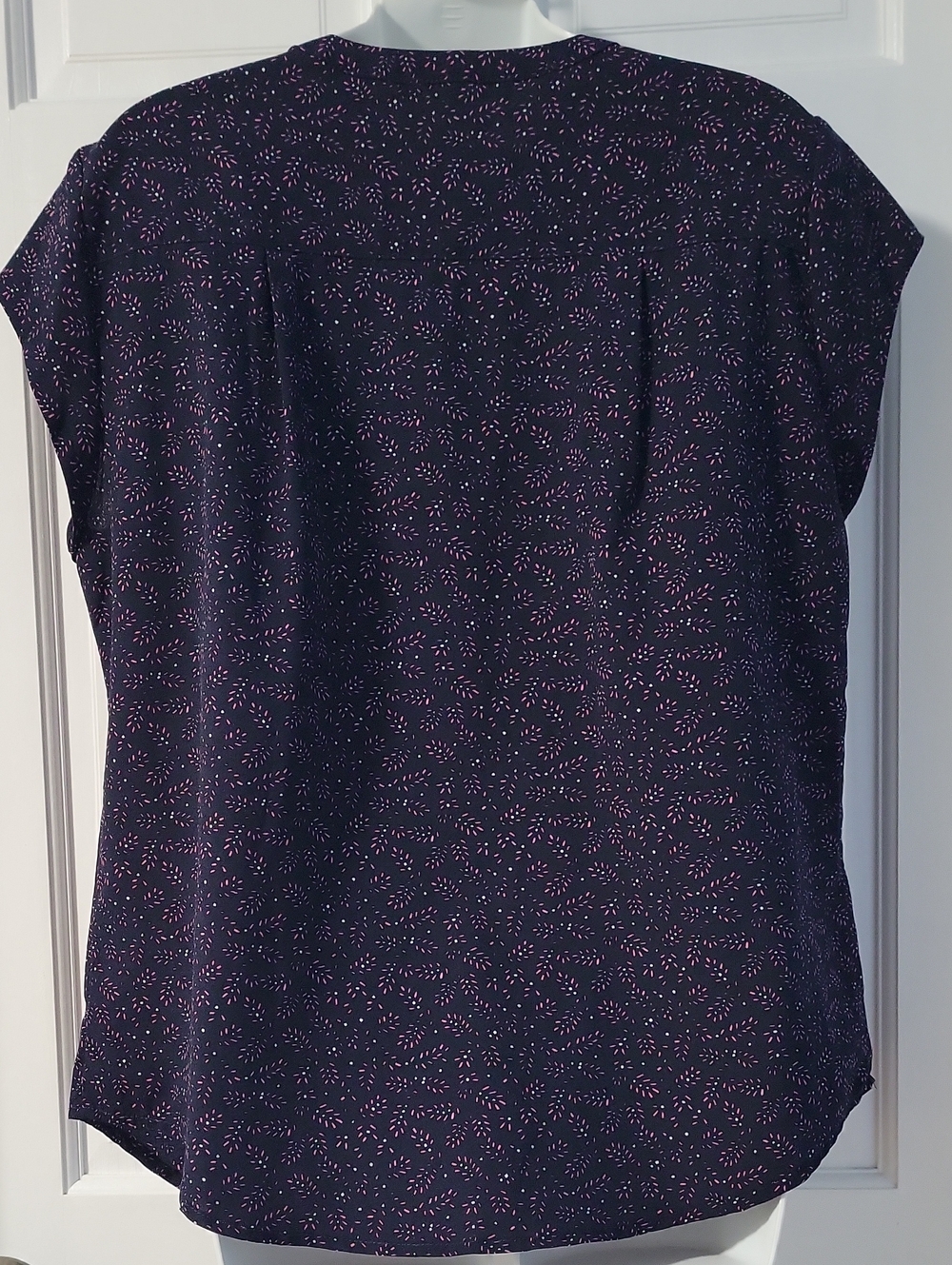 Women's Fun2Fun Navy Cap Sleeve V-Neck Top - Picture 2 of 12